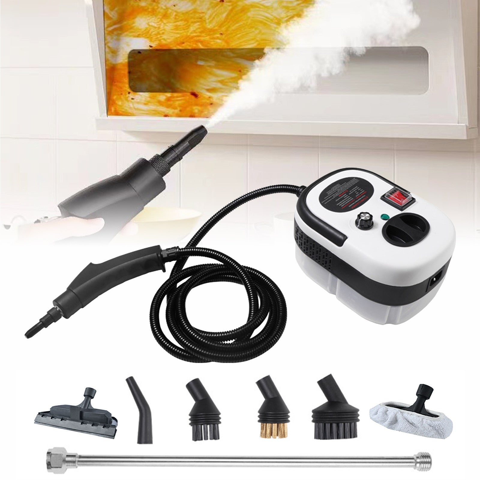 Multi-Function Steam Cleaner and its accessories.