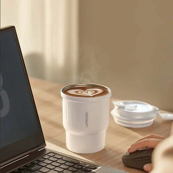 LEPRESSO Thermo Brew Insulated Tumbler 450ML,Vacuum Travel Mug for Hot & Cold Drinks