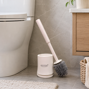 Bathroom setting with a Toilet Brush with Holder