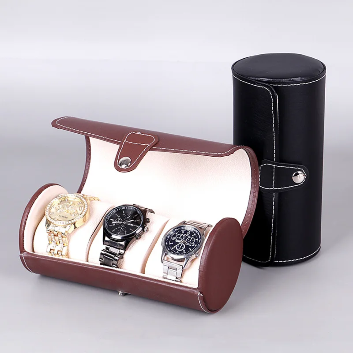 Watches are Organized in a Travel Watch Case Organizer.