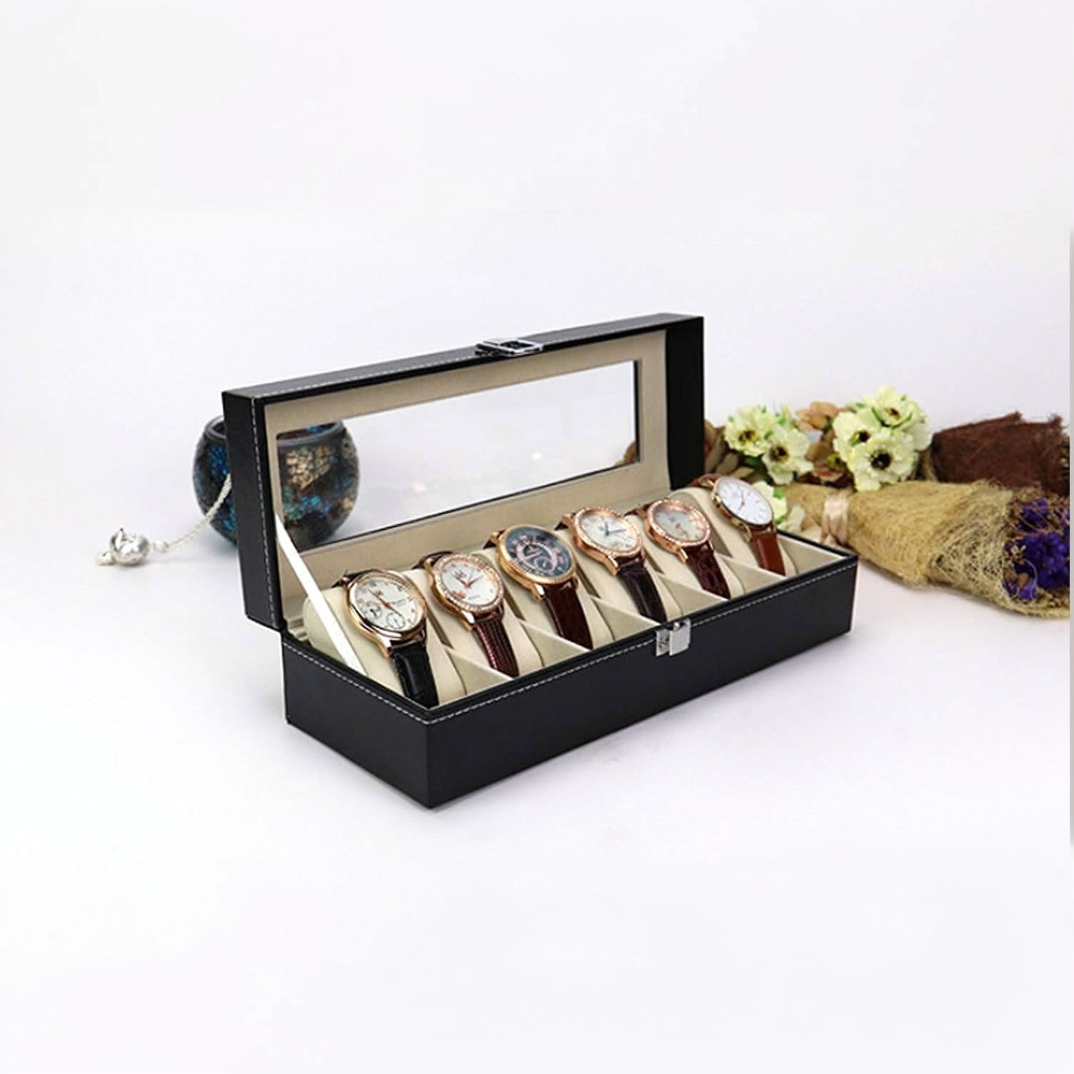 Watches are neatly organized in a Watch Storage Box.