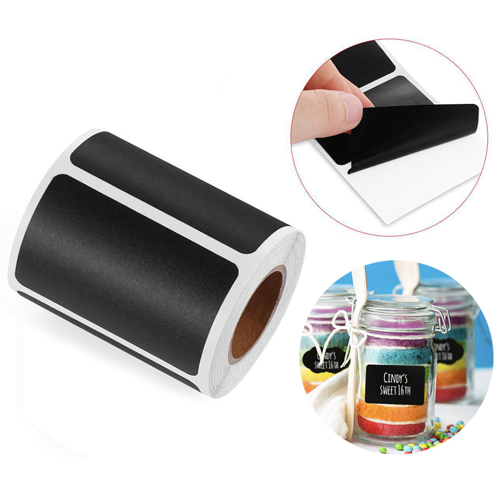 A close-up view of the Reusable Black Chalkboard Labels Roll