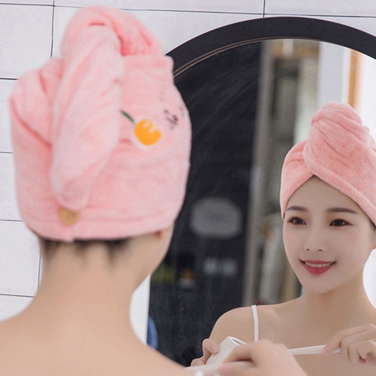 Quick Drying Microfiber Hair Care Towel with Button