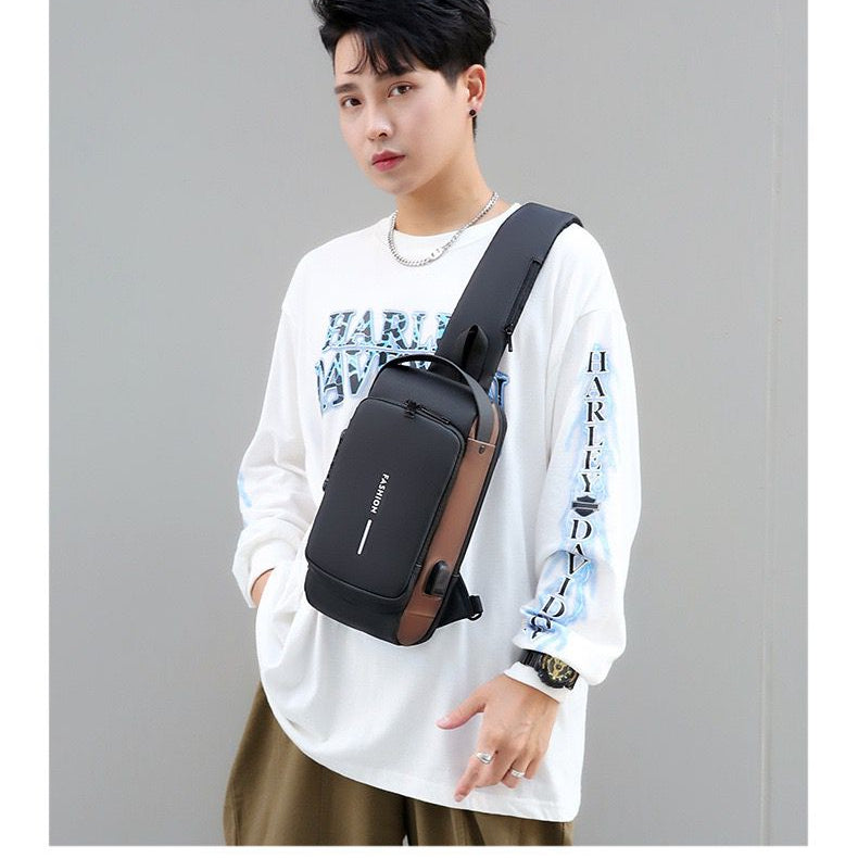Fashion Travel Crossbody Bag Anti-Theft Shoulder Sling Bag with USB Port