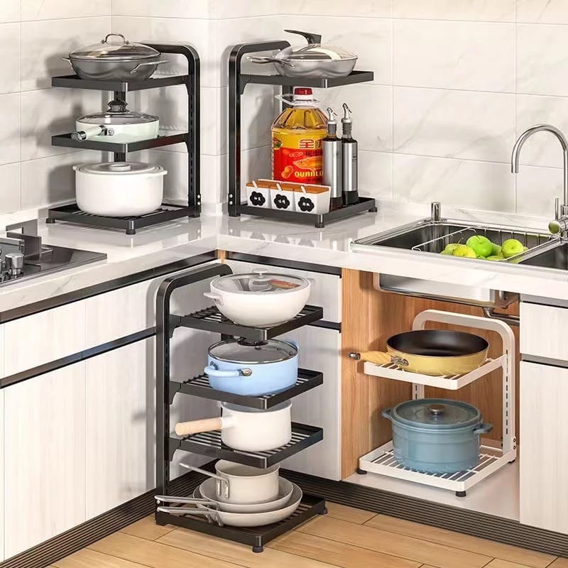 Multi-Layer Adjustable Wall Mountable Cabinet Under Sink Storage Rack