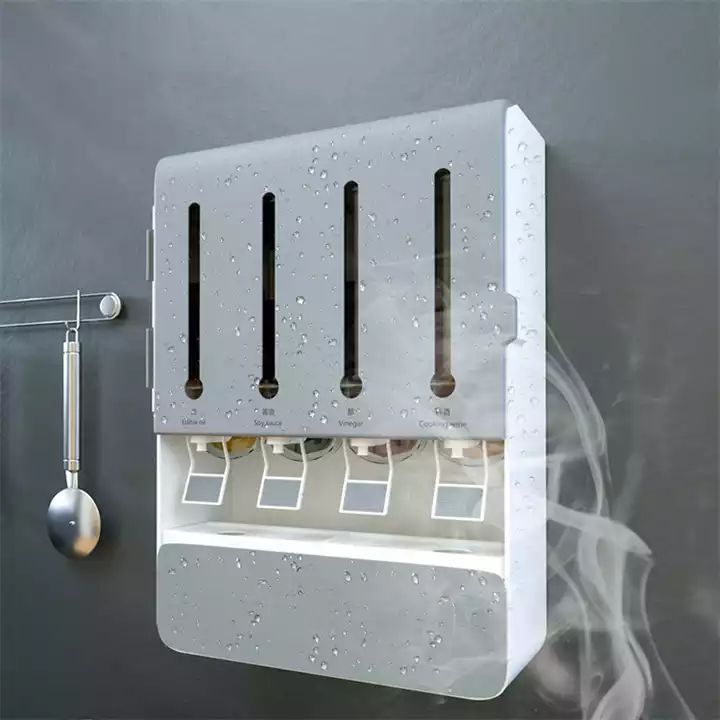 Different features of Wall Hanging Spice Rack Seasoning Organizer For Kitchen Cabinet placed on the wall