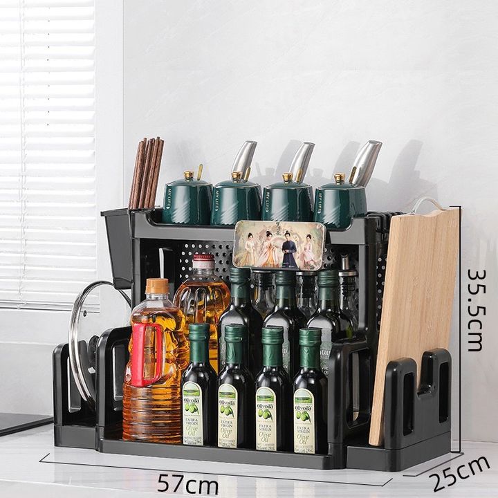 Double Layer Spices Organizer Storage Rack for Kitchen with  its size