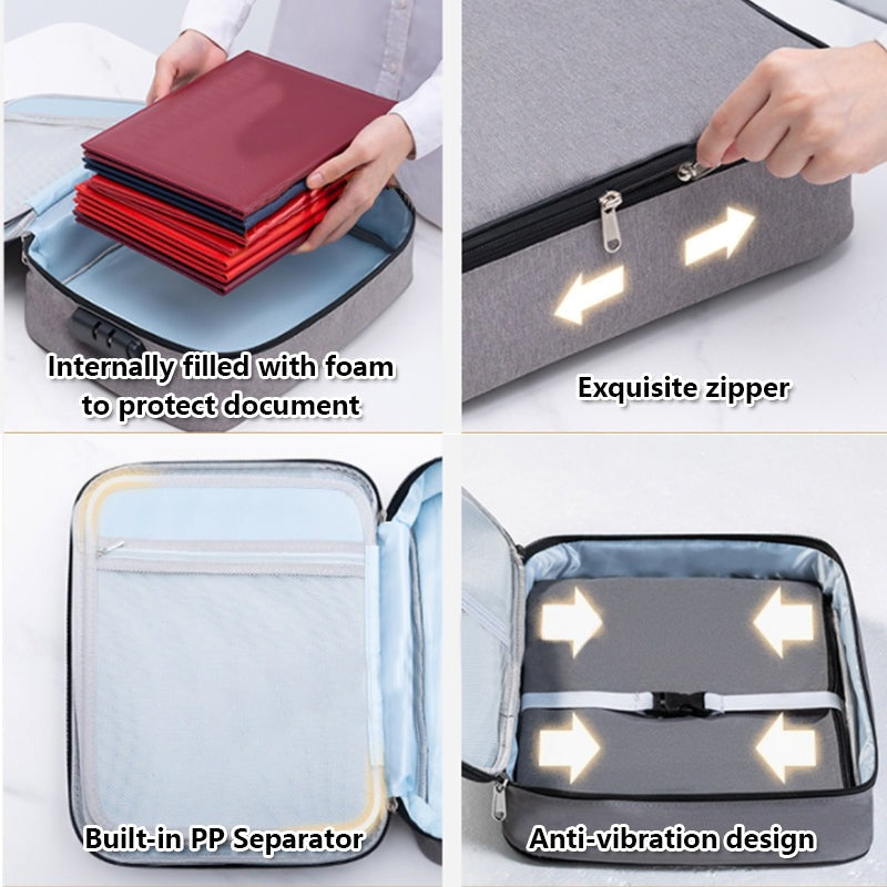 3 Layer Document Organizer File Bag with Safety Lock