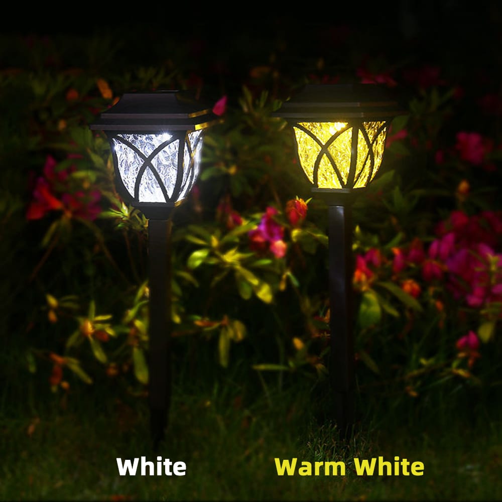 مصباح حديقة خارجي يعمل بالطاقة الشمسية ومقاوم للماء بتقنية LED بتصميم كلاسيكي (قطعتان)