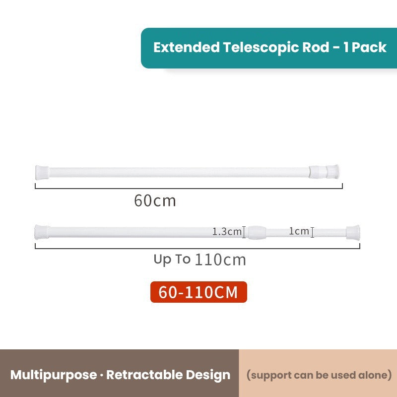 Extendable Hanger Rod, Adjustable Curtain Telescopic Pole Household Hanging Rod
