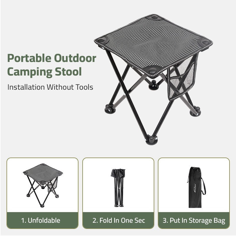Portable Outdoor Camping Stool, Quick Deploy Seat Chair for Picnic, Camping, Fishing, BBQ