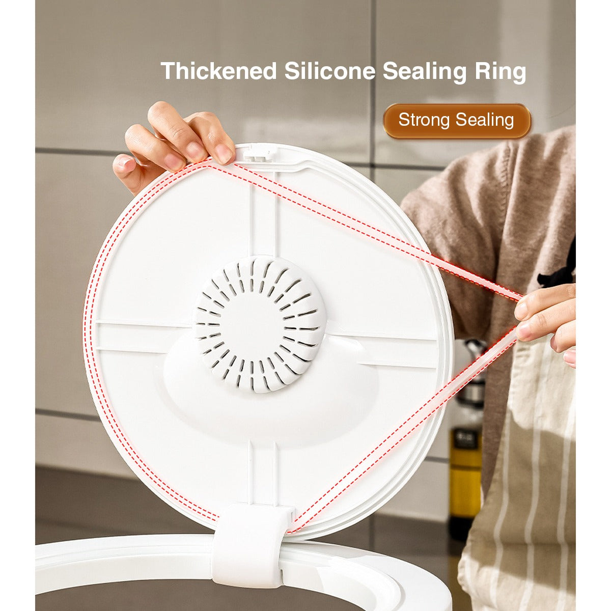 Transparent Moisture-Proof Sealed Tank Storage Bucket for Rice with thickened silicone sealing ring