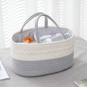 Grey color Nursery Storage Basket  kept on top of a table 
