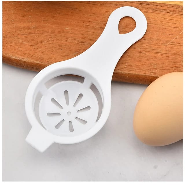 Showcasing White color Egg Separator Tool