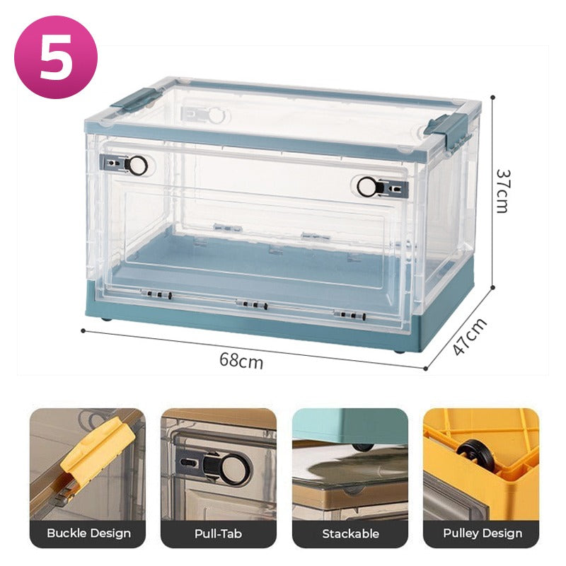 Foldable Plastic Storage Boxes with Latching Lids with its size