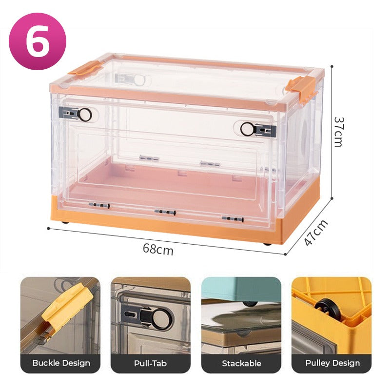 Foldable Plastic Storage Boxes with Latching Lids with its size