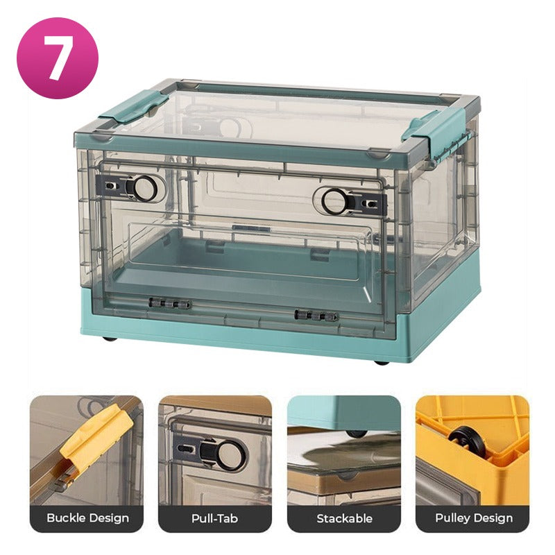 Foldable Plastic Storage Boxes with Latching Lids