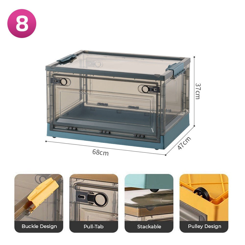 Foldable Plastic Storage Boxes with Latching Lids with its size