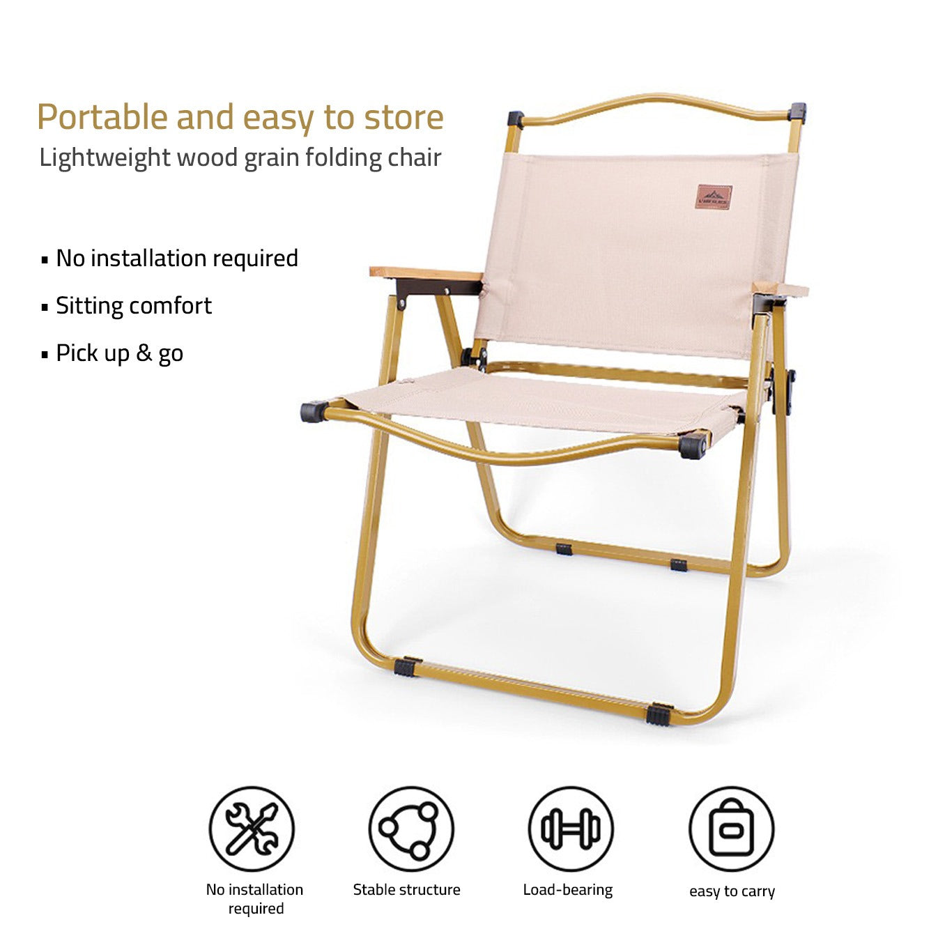 Showcasing Portable Outdoor Camping Chair with its feature 