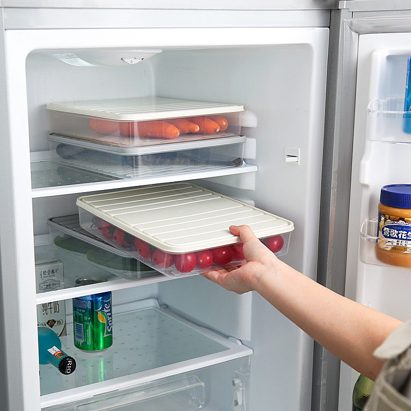 Stackable Food Storage Container - Fridge Organizer Box with Lid