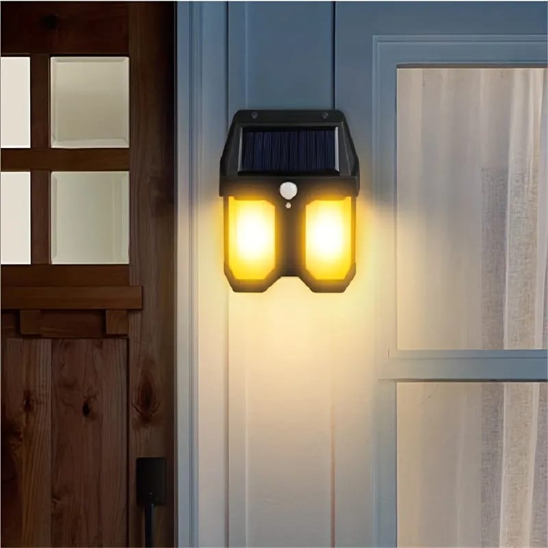 Solar Sensor Light placed on the wall next to a window