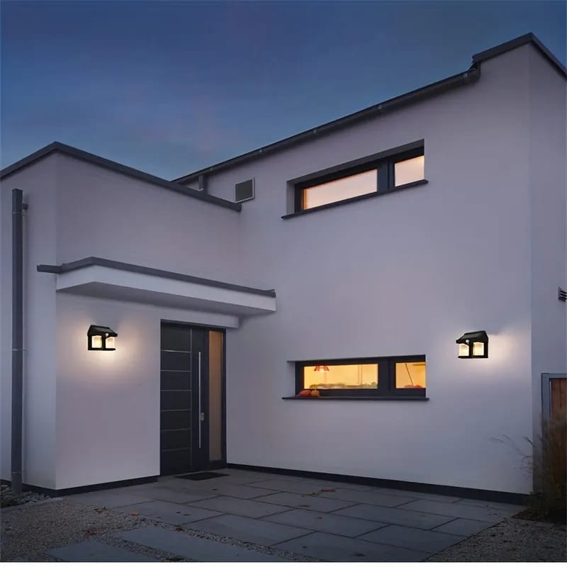Two Solar Sensor Lights placed on the outside of the house