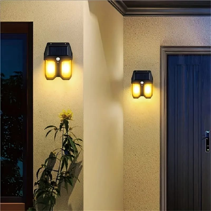 Solar Sensor Light placed on the wall next to a window
