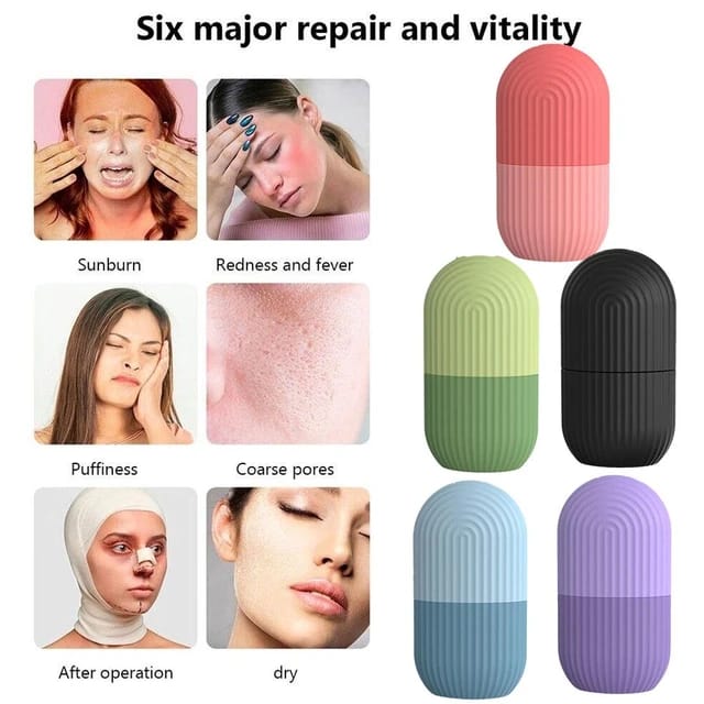 Different colour silicone ice roller massager and its six major use