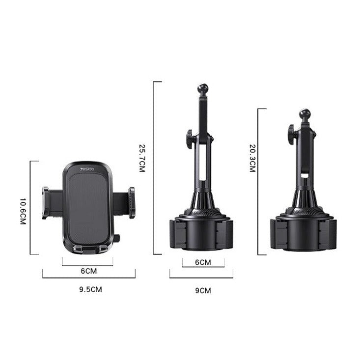 size of Admos Car Cup Mount Holder 