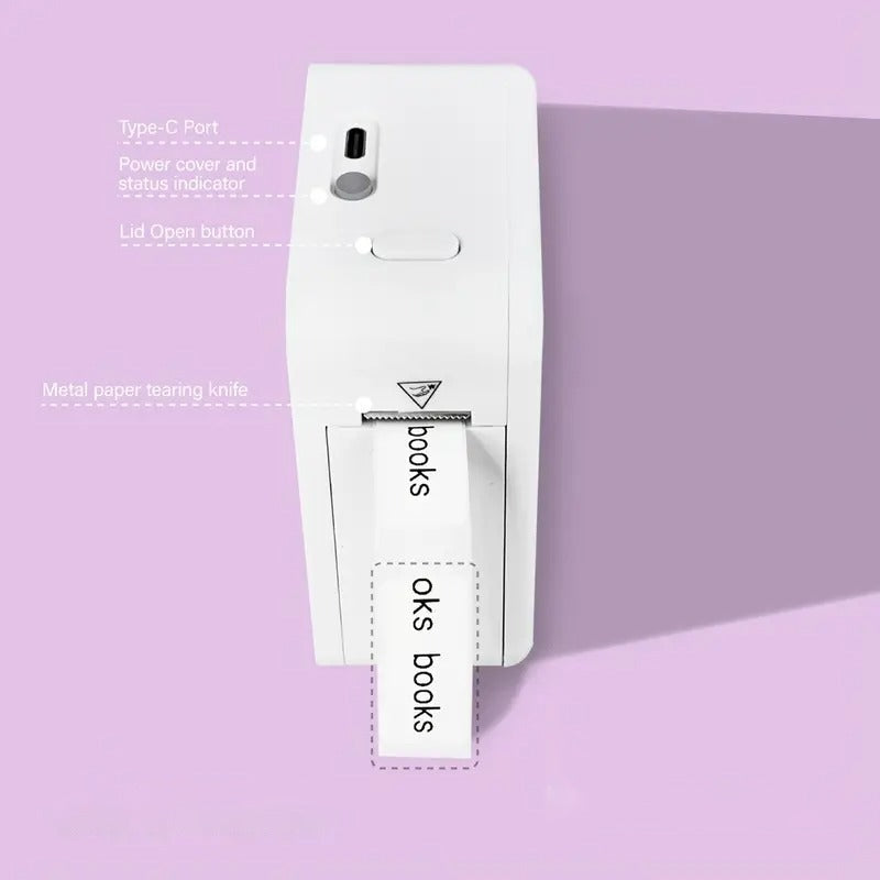 Wireless Thermal Label Printer - Bluetooth Mini Pocket Printer for Price, Name, Stickers, Android & IOS Compatible