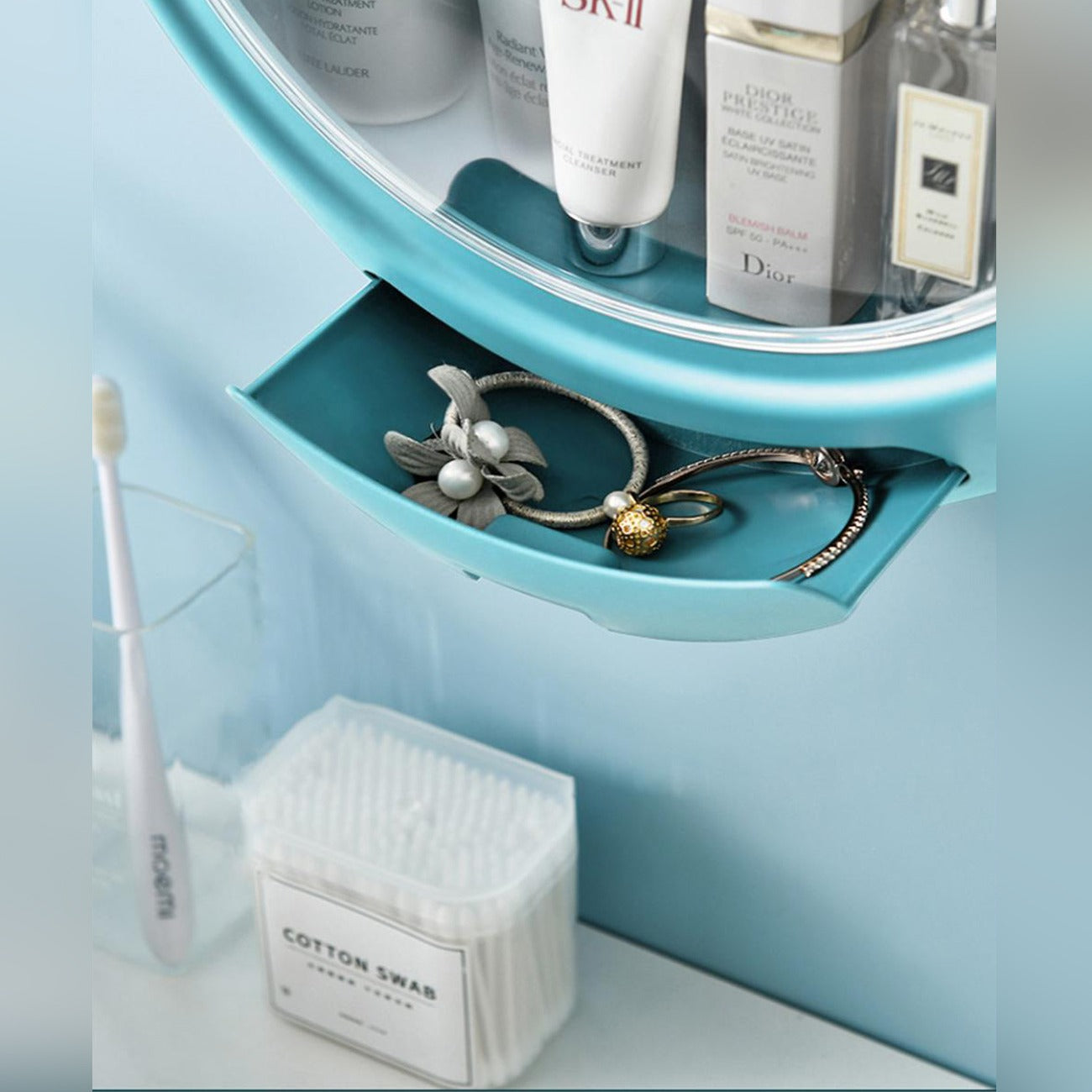 Wall Mount Large Capacity Bathroom Cosmetics Storage Box