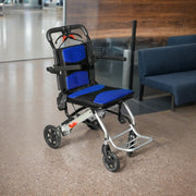 Portable Folding Travel Wheelchair with Hand Brake, Aircraft Transport Chair for Travel & Daily Use