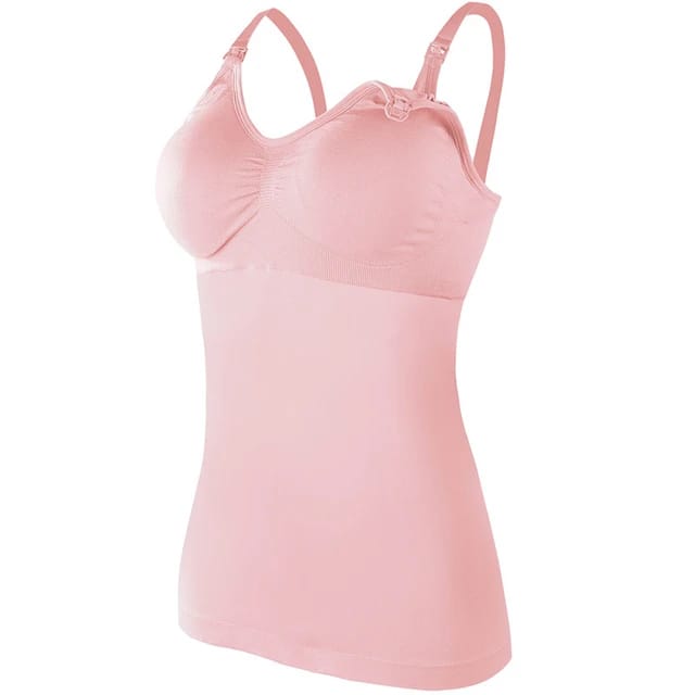 Pink Womens Nursing Tank Tops.