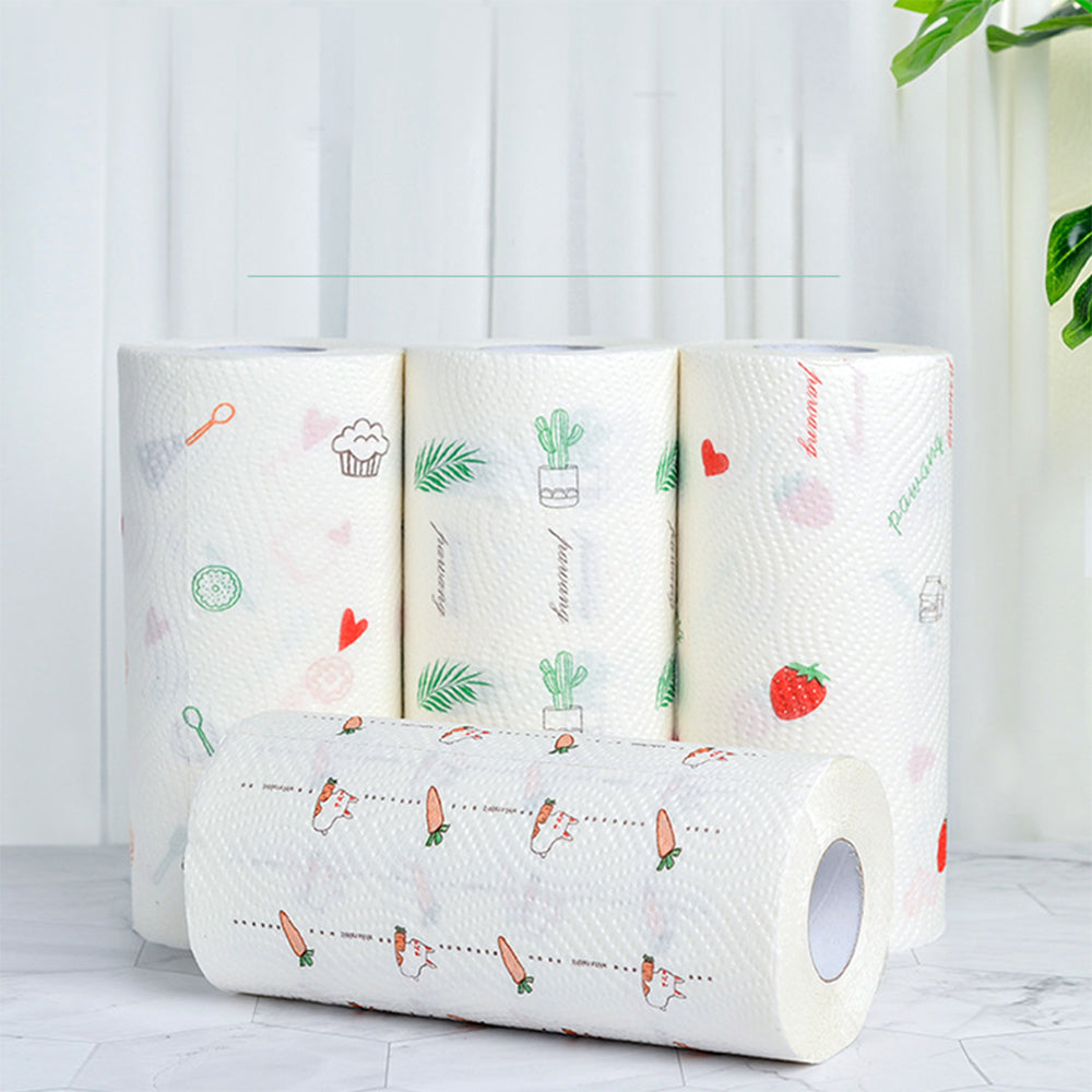 Kitchen Printed Oil Absorbing Paper Towel Tissue Roll