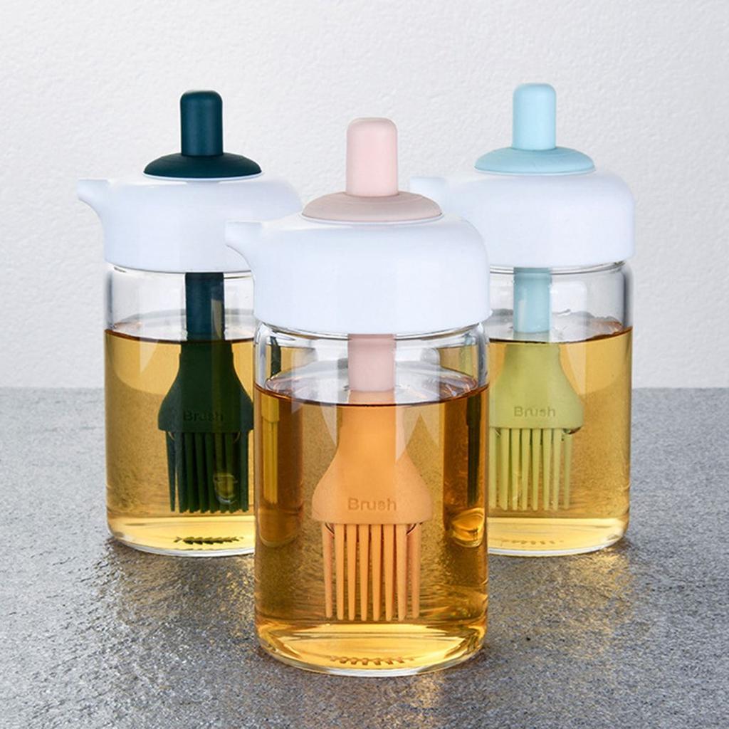 Oil Dispenser Bottle With Silicone Oil Brush, 230Ml
