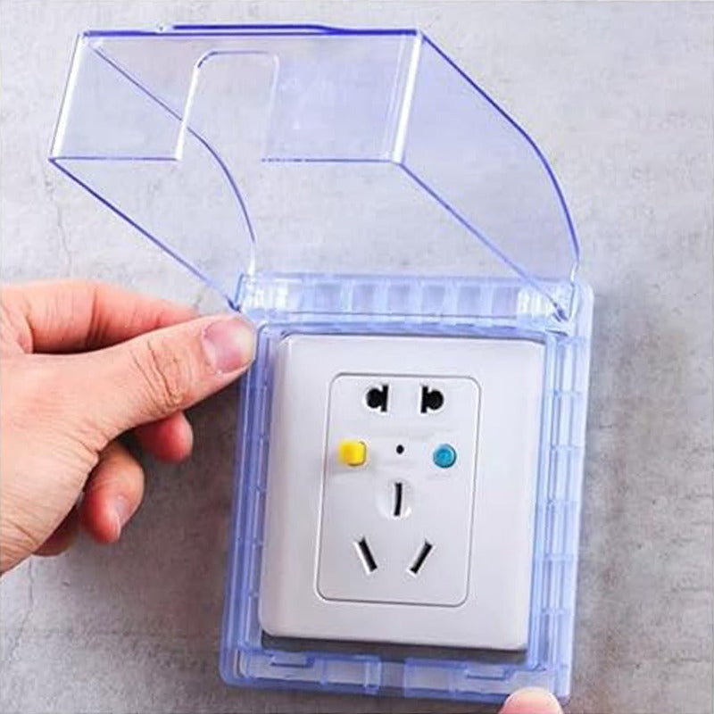 Switch Socket Waterproof Cover - Bathroom Splash-Proof Protector, Transparent Adhesive Box for Outlet Safety