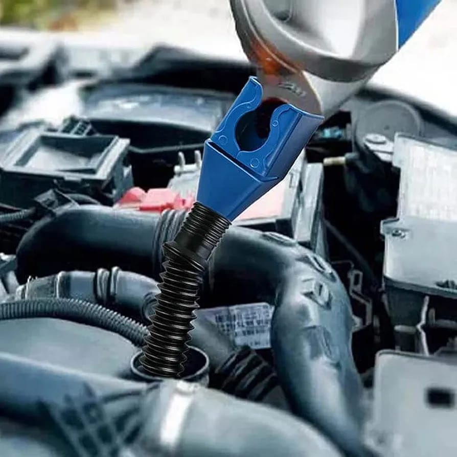 Filling Fuel Using Foldable Hose Tool.