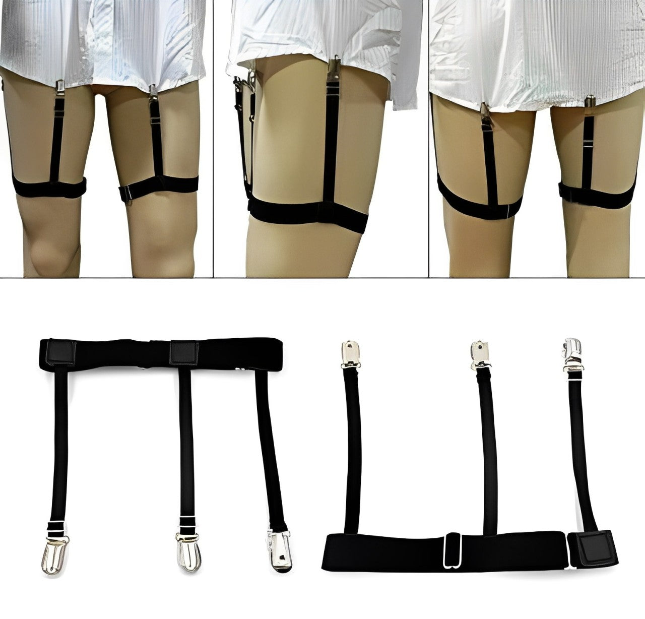 man wearing Mens Shirt Stays Garters 