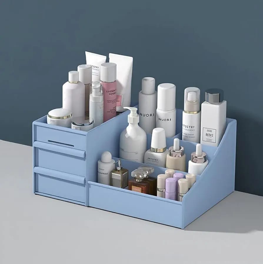 Makeup Desk Organizer in Blue Color.