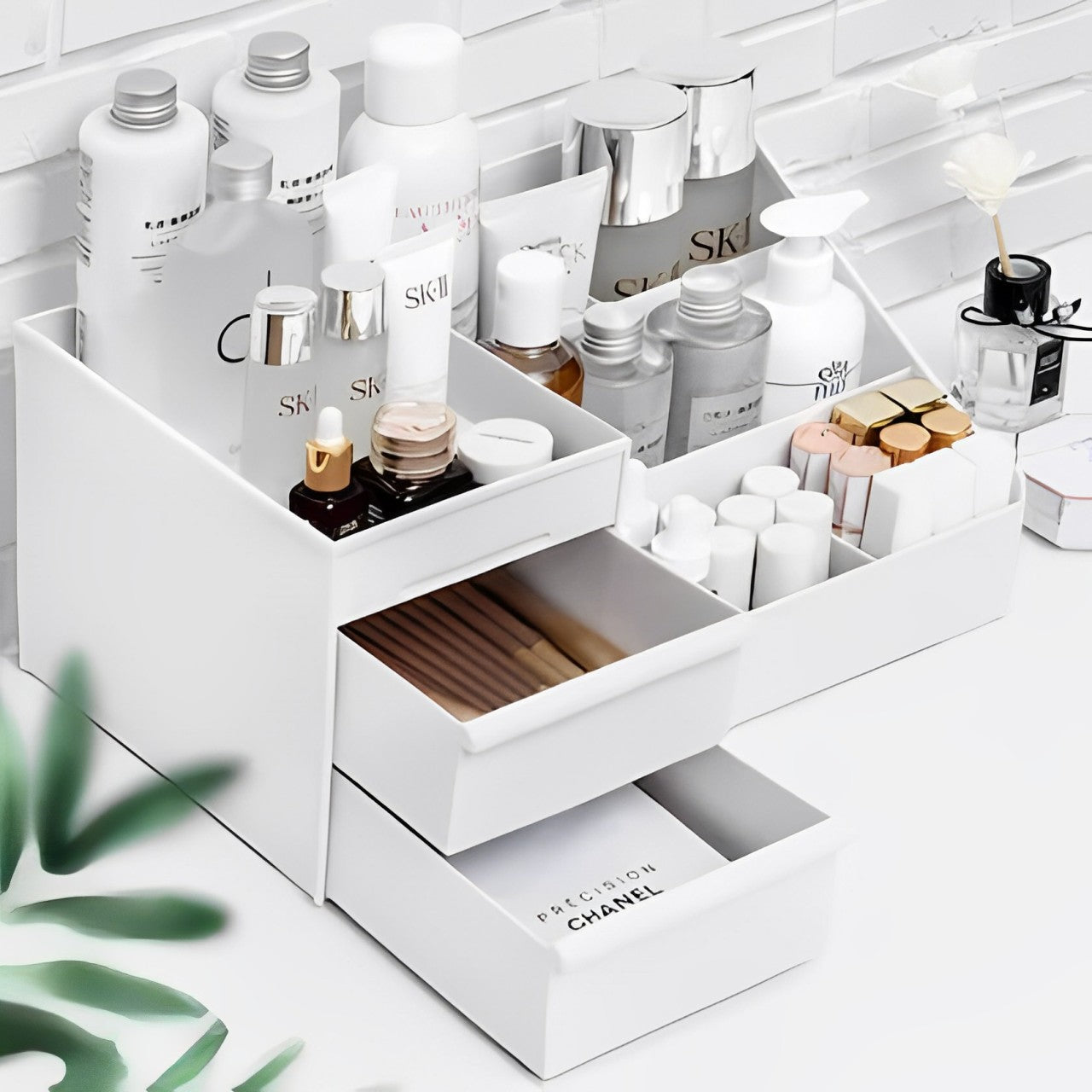 Well Organized Makeup Desk Organizer.