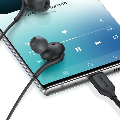 Hearing Song Using Samsung Type-C Earphones.