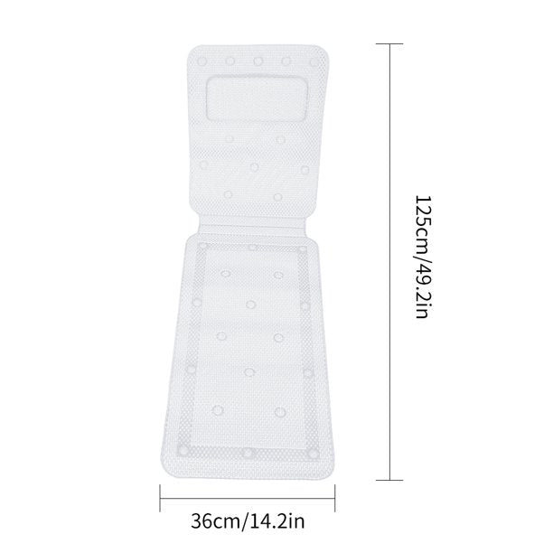 Bathtub Mat, Full Body Spa Bath Mattress Cushion Soft Breathable Quilted Bathtub Mat with Pillow