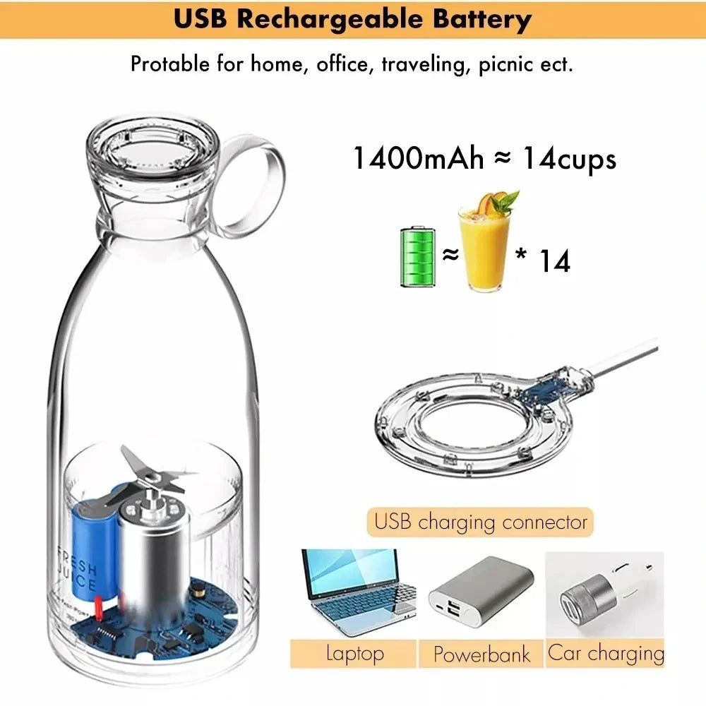 350ml Portable Instant Smoothie Juicer Blender with USB rechargeable battery