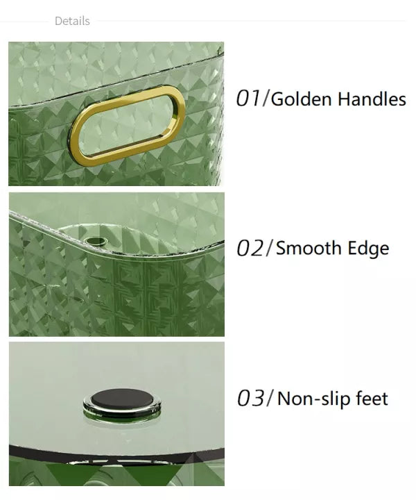 a close up of a Portable Desk Cosmetics Holder Storage Box 