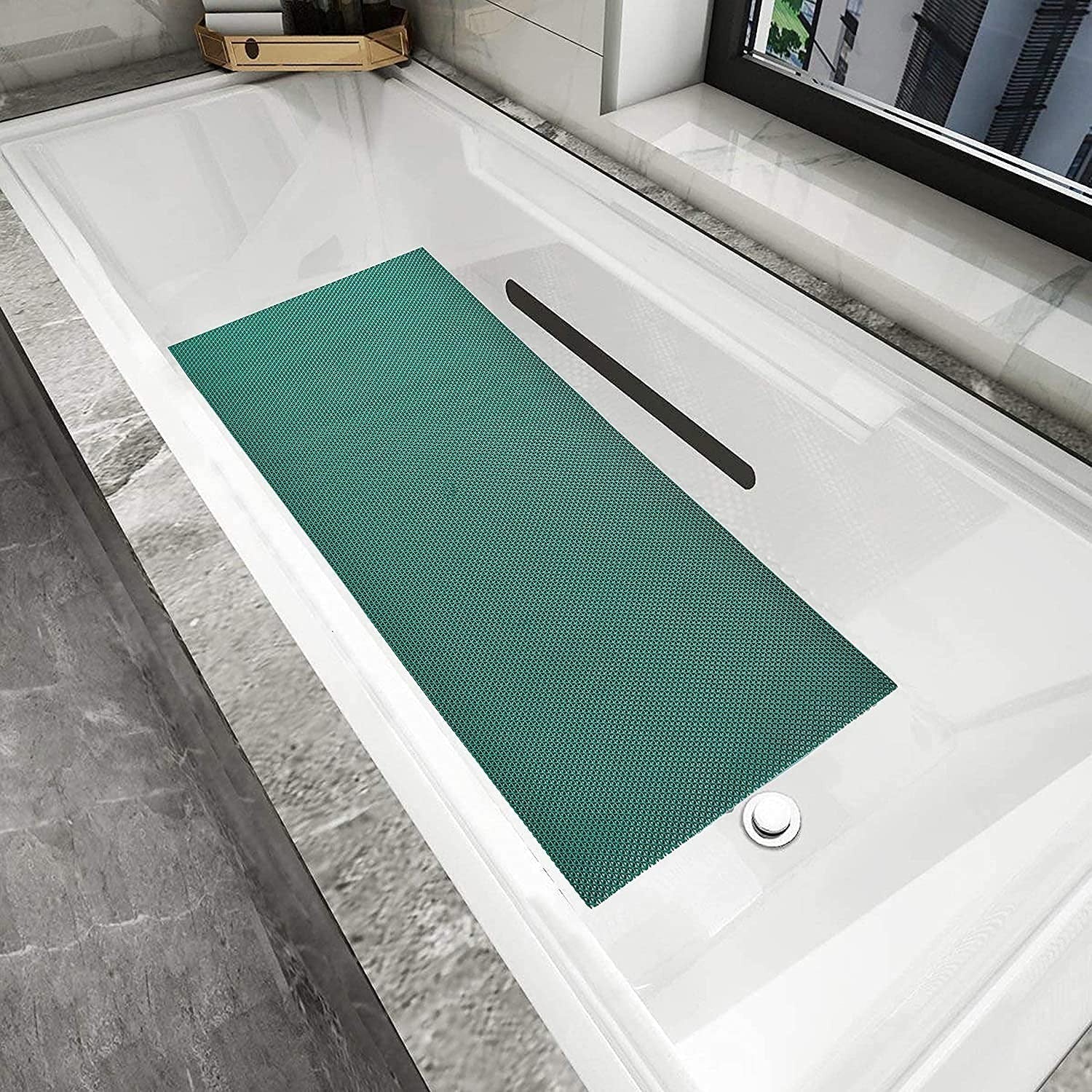 green shower mat 