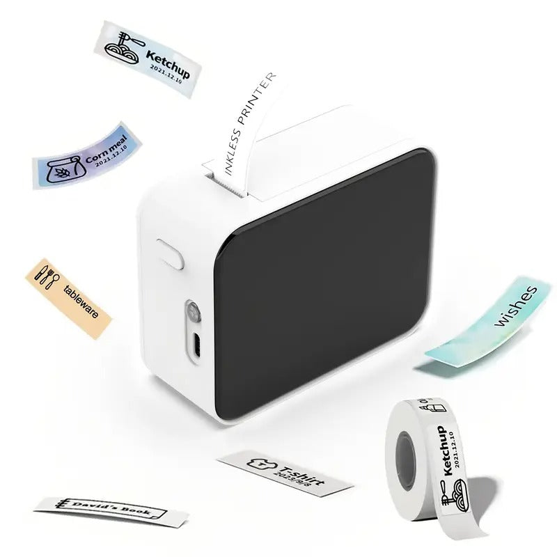Wireless Thermal Label Printer - Bluetooth Mini Pocket Printer for Price, Name, Stickers, Android & IOS Compatible