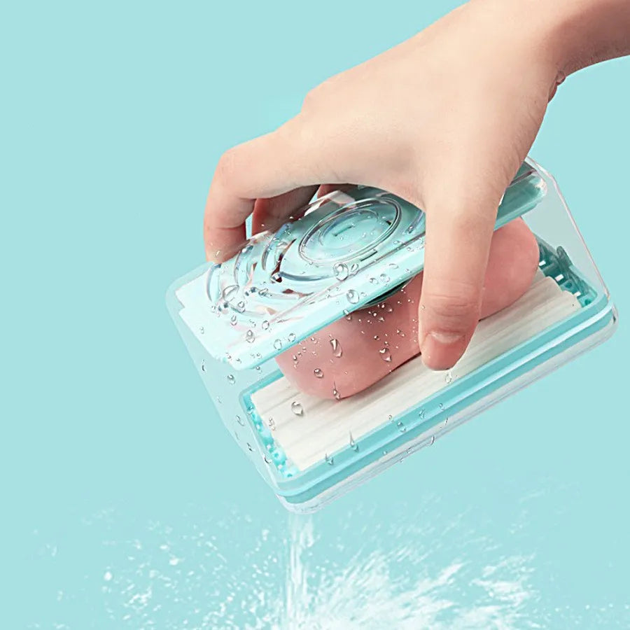 Someone holding an Easy Cloth Washing Soap Roller