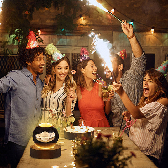 A Party Celeberation with Crystal Ball LED Night Light.