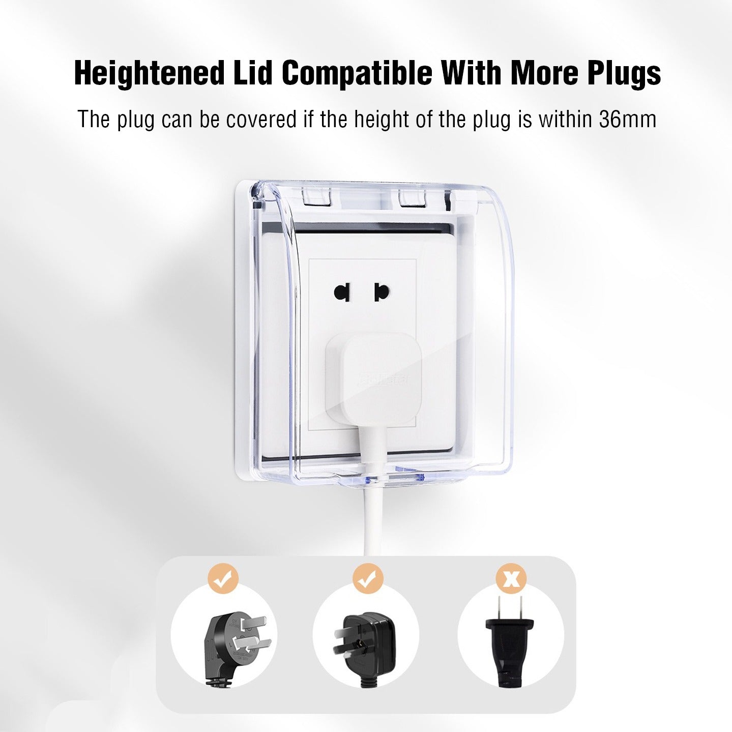 Switch Socket Waterproof Cover - Bathroom Splash-Proof Protector, Transparent Adhesive Box for Outlet Safety