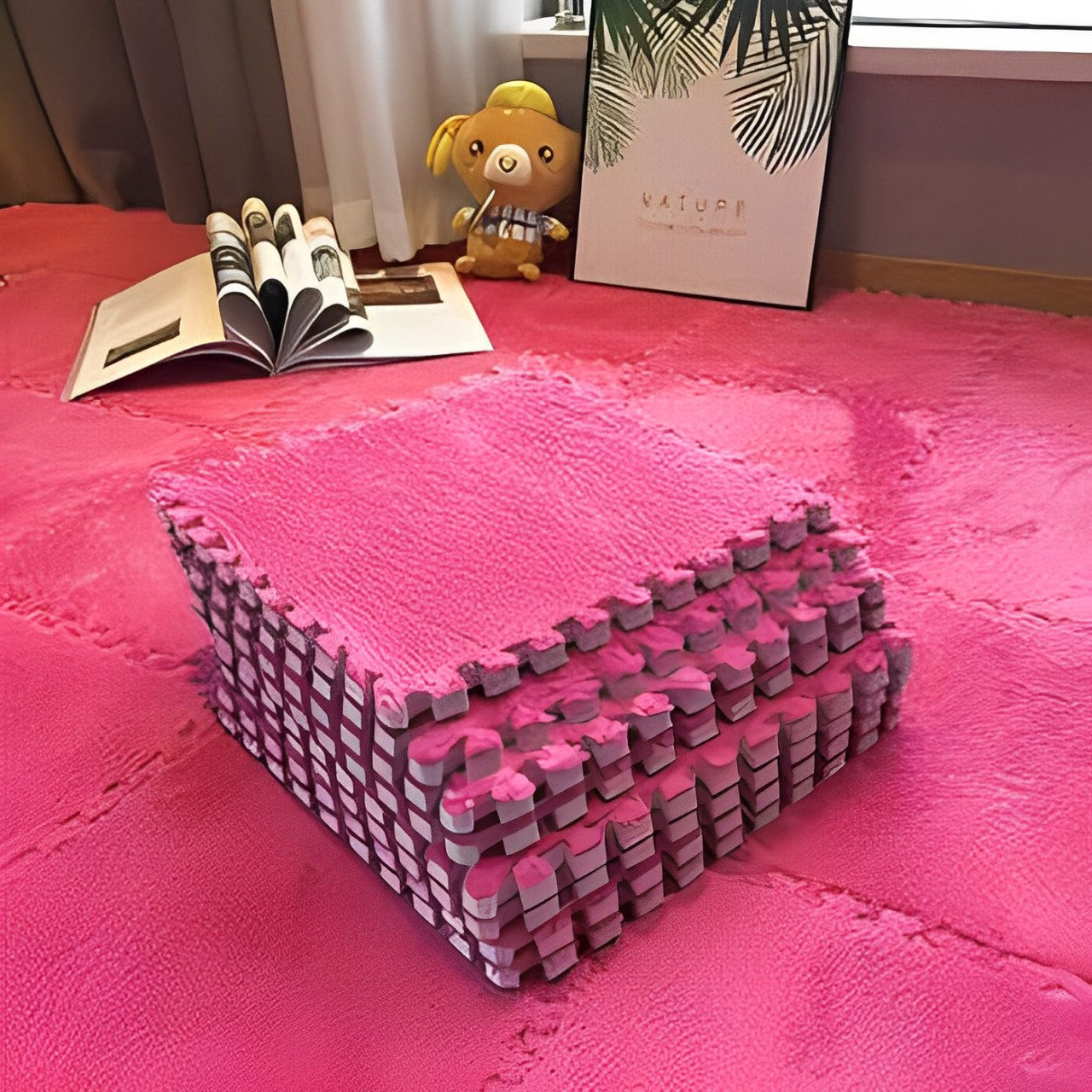 Rose Carpet Tile Floor Mat.